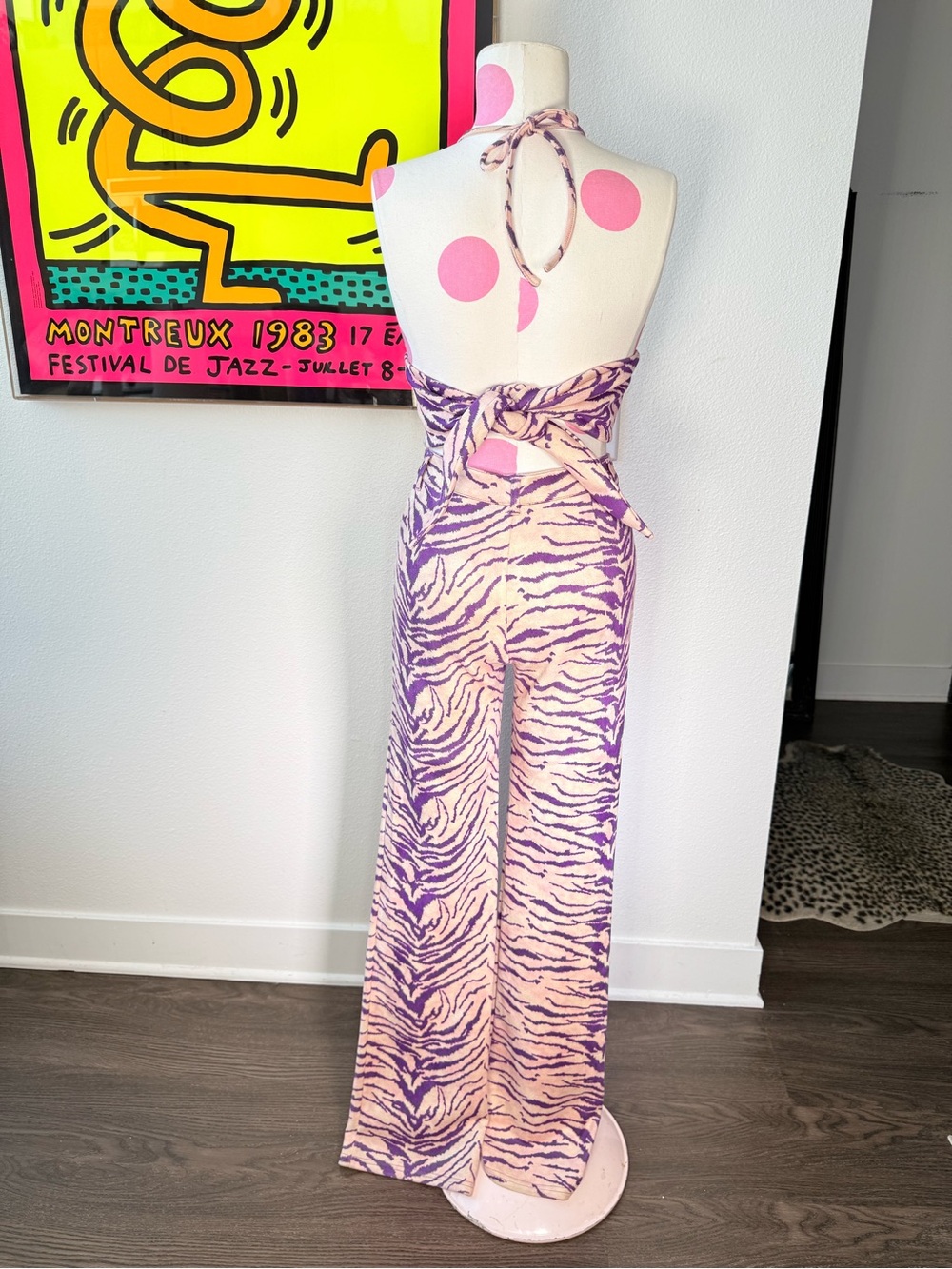 I.AM.GIA Kiki Purple Zebra Halter Top & Pants Set Size Small Pants Medium Top - Picture 8 of 15